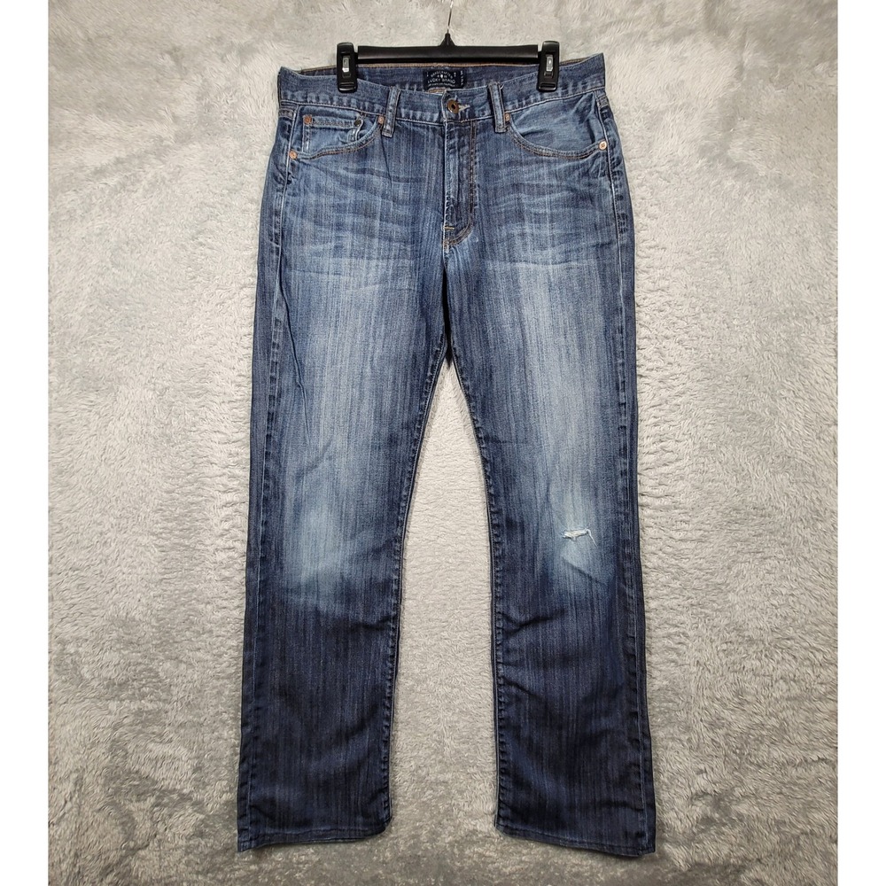 Lucky Brand 361 Vintage Straight Jeans Mens W32 L34 Blue Distressed *